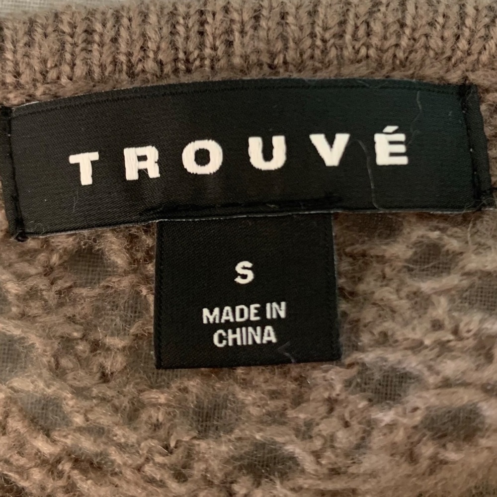 TROUVE Nordstrom Boyfriend Cardigan Sweater Open Weave Mauve Loose Fit Knit - Picture 3 of 15